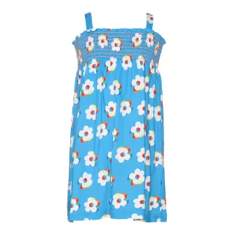 Agatha Ruiz de la Prada, Rochie cu imprimeu floral, fara maneci, Alb, Albastru, 92 CM