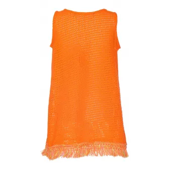 Agatha Ruiz de la Prada, Rochie de plasa cu inimi, Portocaliu, 92 CM