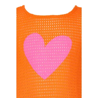 Agatha Ruiz de la Prada, Rochie de plasa cu inimi, Portocaliu, 92 CM