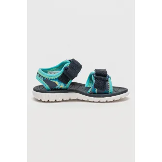 Clarks, Sandale cu model si velcro Surfing Tide, Turcoaz, Bleumarin, 20 EU
