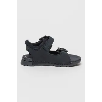 Clarks, Sandale de piele cu catarama Baha, Albastru ultramarin, 33 EU