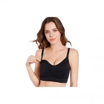 Sutien 2 in 1 pentru alaptare si sustinere pompa san, negru, M