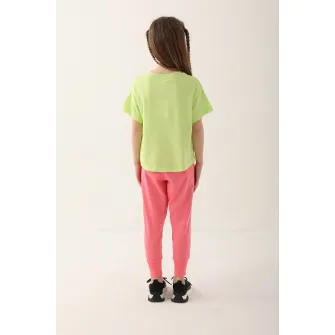 U.S. Polo Assn., Set de imbracaminte cu imprimeu logo - 2 piese, Corai, Verde lime, 164-170 CM