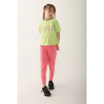 U.S. Polo Assn., Set de imbracaminte cu imprimeu logo - 2 piese, Corai, Verde lime, 164-170 CM
