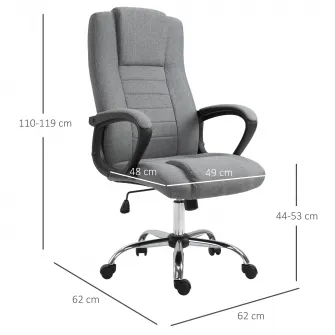 Scaun de birou ergonomic Vinsetto, Inaltime reglabila, Poliester, Gri