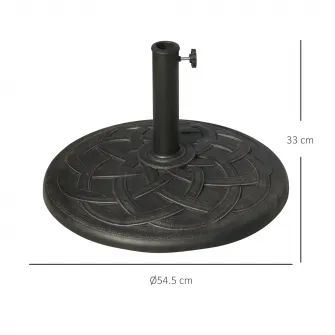 Suport umbrela, Outsunny, 19Kg, Otel, Negru