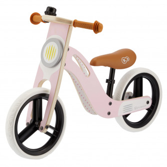 Bicicleta din lemn fara pedale Kinderkraft - Uniq, roz,