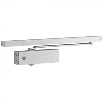 Amortizor cu brat culisant Yale 3700, corp turnat din aliminiu, marcaj CE, compatibil cu usi cu latime maxima de 950 mm si greutate maxima de 60 kg, culoare argintiu