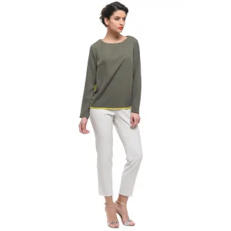 Bluza office kaki de dama ADL cu maneca lunga M