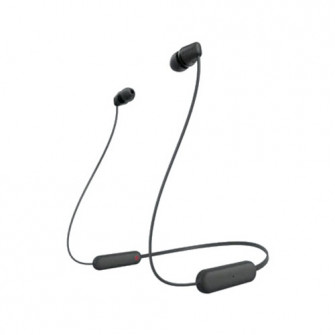Casti In-Ear Sony WI-C100B, Wireless, Bluetooth, IPX4, Microfon, Fast pair, Autonomie 25 ore, Negru