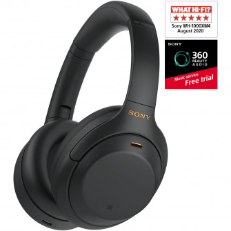 Casti Over the Ear Sony WH-1000XM4B, Wireless, Bluetooth, Noise cancelling, Microfon, Negru