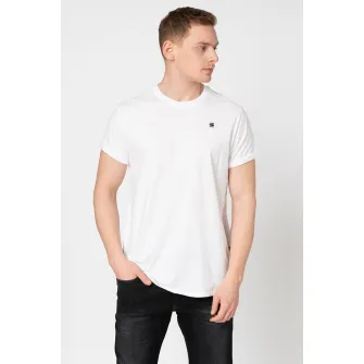 G-Star RAW, Tricou relaxed fit din bumbac organic, Alb/Negru, M