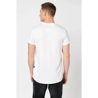 G-Star RAW, Tricou relaxed fit din bumbac organic, Alb/Negru, M