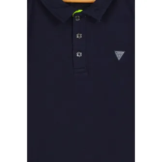 GUESS JEANS, Tricou polo cu logo discret, Bleumarin, 146-152 CM