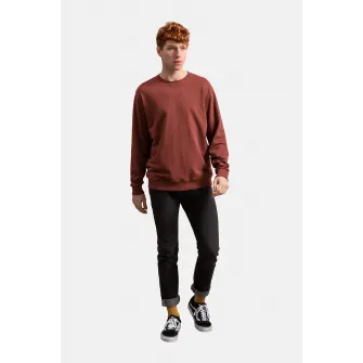 KAFT, Bluza sport unisex cu decolteu la baza gatului si terminatii striate, Caramiziu, 2XL
