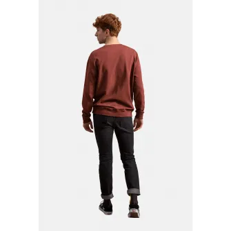 KAFT, Bluza sport unisex cu decolteu la baza gatului si terminatii striate, Caramiziu, 2XL