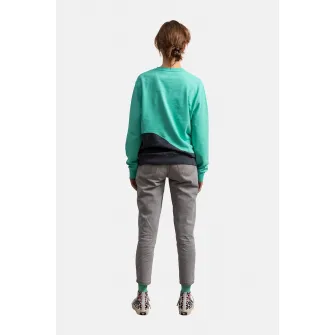 KAFT, Bluza sport unisex cu model colorblock, Albastru aquamarin, Negru, M
