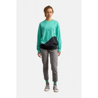 KAFT, Bluza sport unisex cu model colorblock, Albastru aquamarin, Negru, M