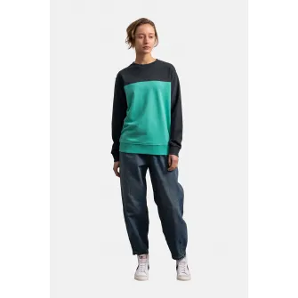 KAFT, Bluza sport unisex cu model colorblock, Albastru aquamarin, Negru, XS