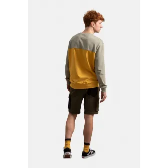 KAFT, Bluza sport unisex cu model colorblock, Bej, Galben sofran, XS