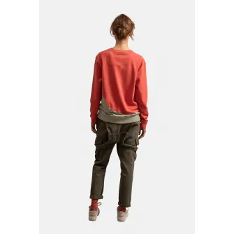 KAFT, Bluza sport unisex cu model colorblock, Corai, Grej, XS