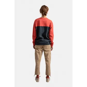 KAFT, Bluza sport unisex cu model colorblock, Corai, Negru, XS