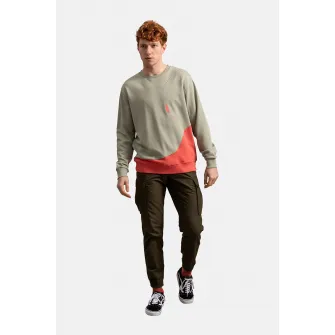 KAFT, Bluza sport unisex cu model colorblock, Portocaliu mandarina, Grej, XS