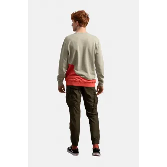 KAFT, Bluza sport unisex cu model colorblock, Portocaliu mandarina, Grej, XS