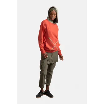 KAFT, Hanorac unisex cu buzunar kangaroo, Corai, Grej, L
