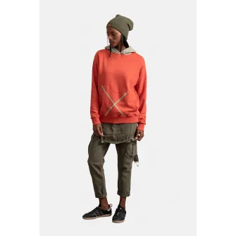 KAFT, Hanorac unisex cu buzunar kangaroo, Corai, Grej, XL