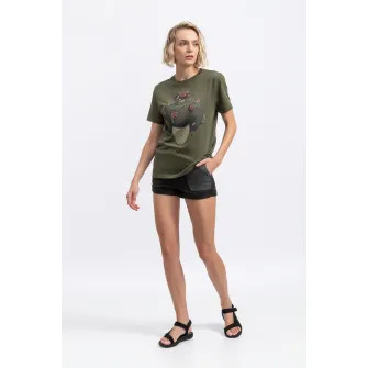 KAFT, Tricou unisex cu imprimeu grafic, Verde militar, XS