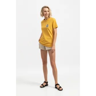 KAFT, Tricou unisex de bumbac cu imprimeu grafic, Galben sofran, S