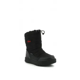 Kickers kids, Cizme impermeabile cu garnitura de piele ecologica, Negru, 29 EU