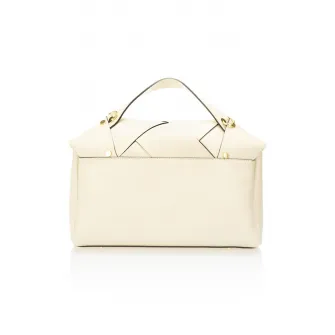 Massimo Castelli, Geanta din piele cu maner si clapa, Crem