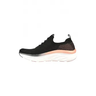 Skechers, Pantofi sport slip-on relaxed fit din de plasa DLux Walker- Let it Flow, Roz somon, Negru, 38