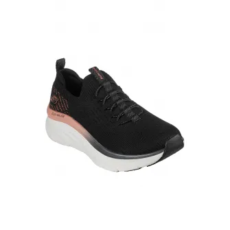 Skechers, Pantofi sport slip-on relaxed fit din de plasa DLux Walker- Let it Flow, Roz somon, Negru, 38