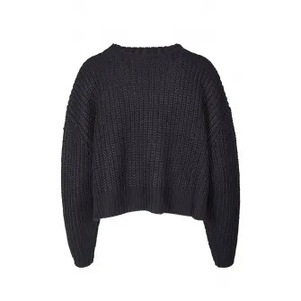 Urban Classics, Pulover crop cu maneci cazute, Negru, XL