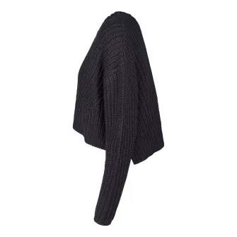 Urban Classics, Pulover crop cu maneci cazute, Negru, XL