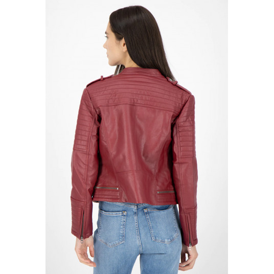 Pepe Jeans London, Jacheta de piele ecologica Lenna, Violet tyrian, XS