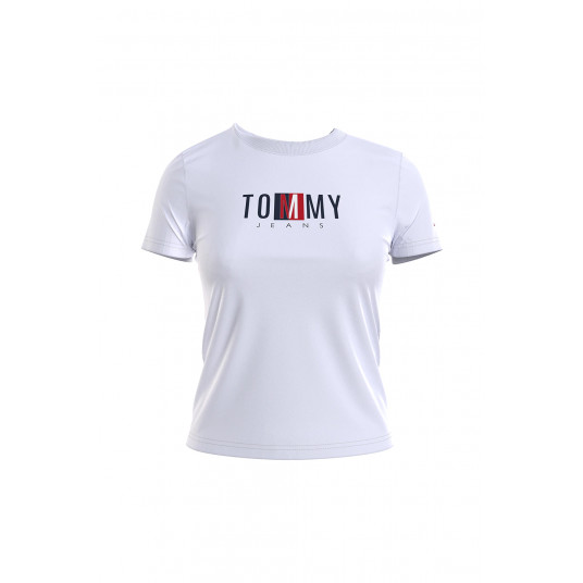 gesture navigation a million Tommy Jeans, Tricou din bumbac organic cu logo brodat, Alb optic/ Bleumarin inchis, M XS/S/ gesture navigation a million Tommy Jeans, Tricou din bumbac organic cu logo brodat, Alb optic/ Bleumarin inchis, M XS/S/