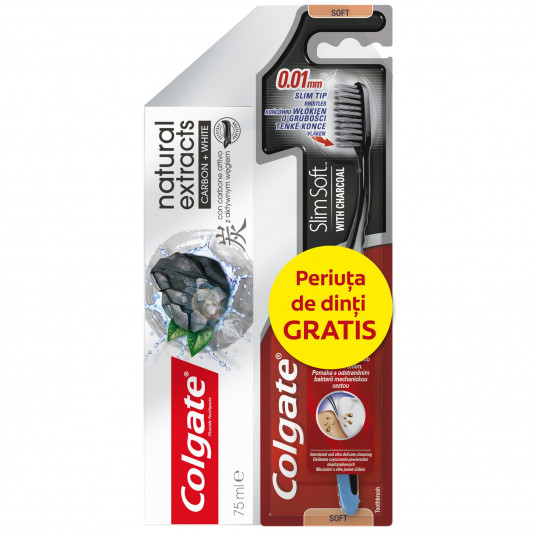 unstable Labor Exclusive Pachet promo pasta de dinti Colgate Natural Exatracts Charcoal, 75 ml + periuta de dinti Colgate unstable Labor Exclusive Pachet promo pasta de dinti Colgate Natural Exatracts Charcoal, 75 ml + periuta de dinti Colgate