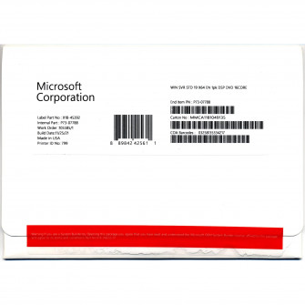 Microsoft Windows Server 2019 STD 64bits 16 Cores DVD U