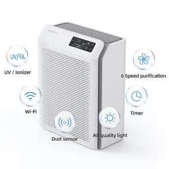 Purificator de aer Evoair HOMI P300, CADR 300m3/h, Wi-Fi, Alb, 36 m2