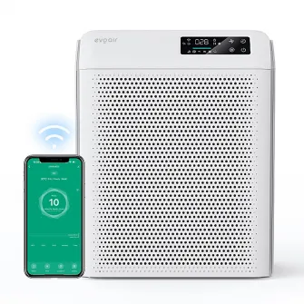 Purificator de aer Evoair HOMI P300, CADR 300m3/h, Wi-Fi, Alb, 36 m2