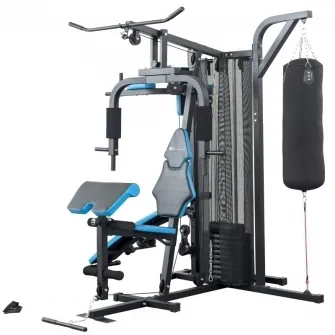 Aparat multifunctional FitTronic Atletic 480, 45 kg incluse, greutate maxima utilizator 120 kg, banca cu gantere, sac de box, aparat tractiuni, suport biceps, bara tractiuni