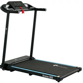 Banda de alergare FitTronic Krome 800, motor 2 CP, viteza maxima 10 km/h, greutate suportata 100 kg, 12 programe de antrenament