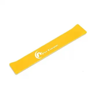 Banda elastica FitTronic BE100 Heavy, rezistenta mare, dimensiuni 600 x 50 x 0.7 mm, culoare galbena