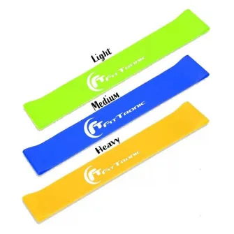 Banda elastica FitTronic BE100 Heavy, rezistenta mare, dimensiuni 600 x 50 x 0.7 mm, culoare galbena