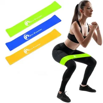Banda elastica FitTronic BE100 Light, rezistenta scazuta, dimensiuni 600 x 50 x 0.3 mm, culoare verde