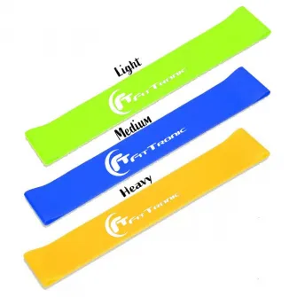 Banda elastica FitTronic BE100 Medium, rezistenta medie, dimensiuni 600 x 50 x 0.5 mm, culoare albastra